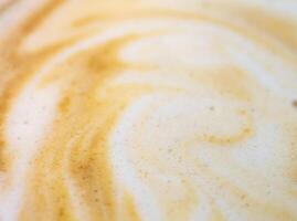 Texture surface of soft and delicate milk froth in a cup of coffee photo