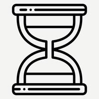 Hourglass icon, illustration of a timer with sand suitable for clock icons on websites and mobile applications. vector