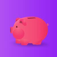 Piggy bank, illustration of saving money for children in cartoon style. vector