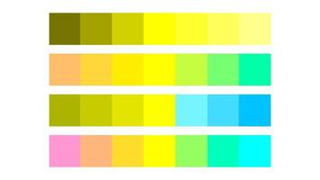 Yellow color palette. Mono, analogous, complementary, triad color. Color palette for ui ux design. Abstract illustration for your graphic design vector