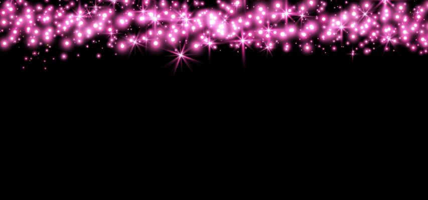 Pink glittering dots, particles, stars magic sparks. Glow flare light effect. Pink luminous points.