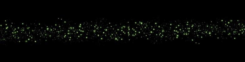 Green glittering dots, particles, stars magic sparks. Dust cloud flare light effect. Green luminous points with smoke. vector
