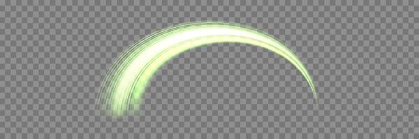 Glowing green lines. Neon realistic energy speed. Abstract light effect vector