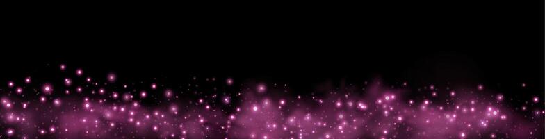 Pink glittering dots, particles, stars magic sparks. Glow flare light effect. Pink luminous points. vector