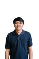 A Southeast Asian man smiling warmly while looking forward, photo