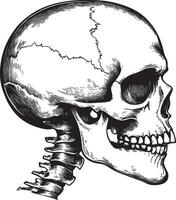 Skull skeleton head side view clean simple black vector