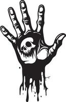 Zombie hand for halloween clean simple black vector