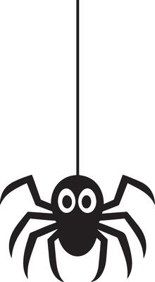 Halloween Spider Hanging From Their Web clean simple black