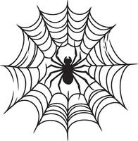 Scary spider web cobweb, halloween clean simple black vector