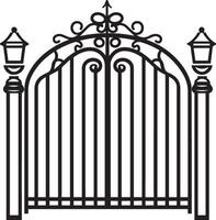 Gate linear black vector