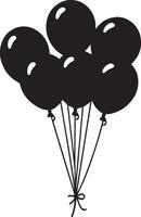 Batch of balloon clean simple black vector