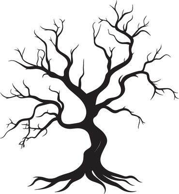Halloween Spooky tree clean simple black