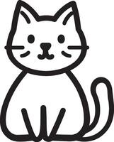 Cat linear black vector