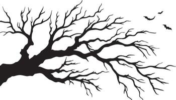 Halloween Branch tree simple silhouette vector