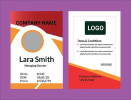 Unique ID card design vector