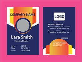 Creative office ID card design vector