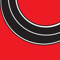 Curved road symbol. curved highways and highways, curved direction sign illustration on red background. vector