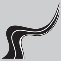 winding uphill path shape, road illustration, road path. vector