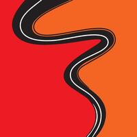 winding road colored background, colored road icon vector