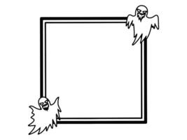 Halloween Ghost Frame Black and White vector