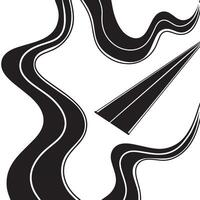 Various shapes of paths, road illustration, street paths. vector