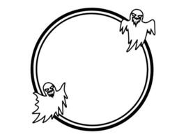 Halloween Ghost Frame Line Art Illustration vector