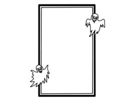 Halloween Ghost Frame Sketch Line Art vector