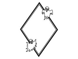 Halloween Ghost Frame Sketch Line Art vector