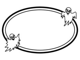 Halloween Ghost Frame Black and White vector