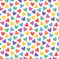 seamless pattern of flying colorful hearts vector