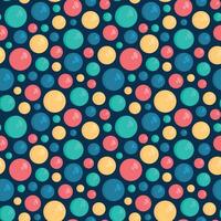 Seamless pattern of collection of colorful circular balls scattered on a dark background vector