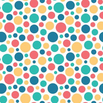 seamless pattern of collection of colorful circles scattered around