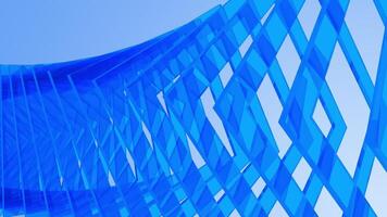 ABSTRACT GEOMETRY TRANSPARENT SQUARES BLUE GLASS BACKGROUND LOOP video