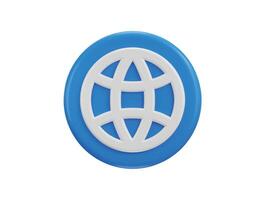 web search browser symbol on circle button icon 3d rendering illustration vector