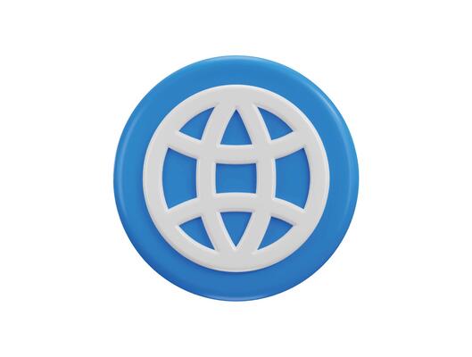 web search browser symbol on circle button icon 3d rendering illustration