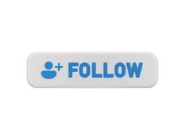 3d social media follow button icon illustration vector