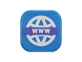 world wide web search browser icon 3d rendering illustration vector