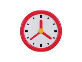 Rounded wall clock icon 3d render Timekeeping time management and deadline social media countdown icon vector