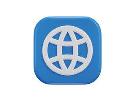 web browser icon 3d rendering illustration vector