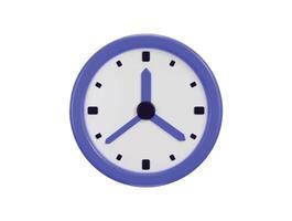 Rounded wall clock icon 3d render Timekeeping time management and deadline social media countdown icon vector