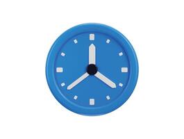 Rounded wall clock icon 3d render Timekeeping time management and deadline social media countdown icon vector