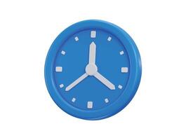 Rounded wall clock icon 3d render Timekeeping time management and deadline social media countdown icon vector