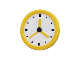 Rounded wall clock icon 3d render Timekeeping time management and deadline social media countdown icon vector