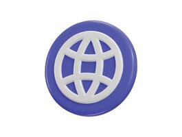 web search browser symbol on circle button icon 3d rendering illustration vector