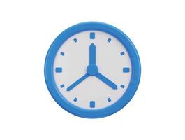 Rounded wall clock icon 3d render Timekeeping time management and deadline social media countdown icon vector