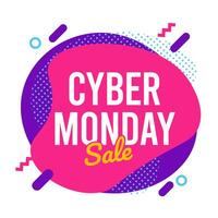 cyber monday flyer Flat design. Cyber monday web banner background vector