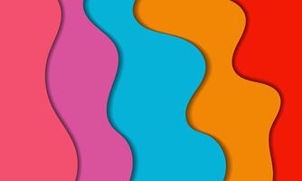 colorful paper shapes on a red background vector