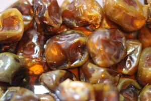 Close-up of sweet, plump dates. photo