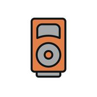 A Sound system music icon with a sleek and modern design concept in a simple style vector