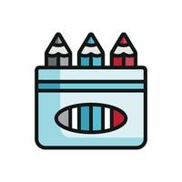 A Colored pencils stationery icon with a sleek and modern design concept in a simple style vector